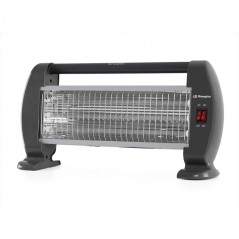 Stufa a quarzo Orbegozo. 3 livelli di potenza: 400, 800 e 1.200 W. 2 barre di quarzo. Emissione istantanea di calore.