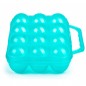 12 x Plastic egg cups with handle, Turquoise, 19.5 x 18 x 7 cm