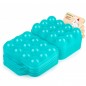 12 x Plastic egg cups with handle, Turquoise, 19.5 x 18 x 7 cm