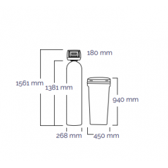 45 litre desiccator, equipment consisting of a GRP Greentank bottle together with a polyethylene salt tank