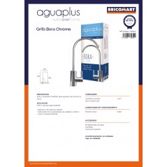 Grifo 1 vía para equipos de ósmosis inversa, conexión rosca macho 1/4", presión máxima 6 bares, fabricado en acero cromado