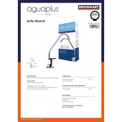 Grifo 1 vía para equipos de ósmosis inversa, conexión rosca hembra 7/16", presión máxima 6 bares, fabricado en acero cromado