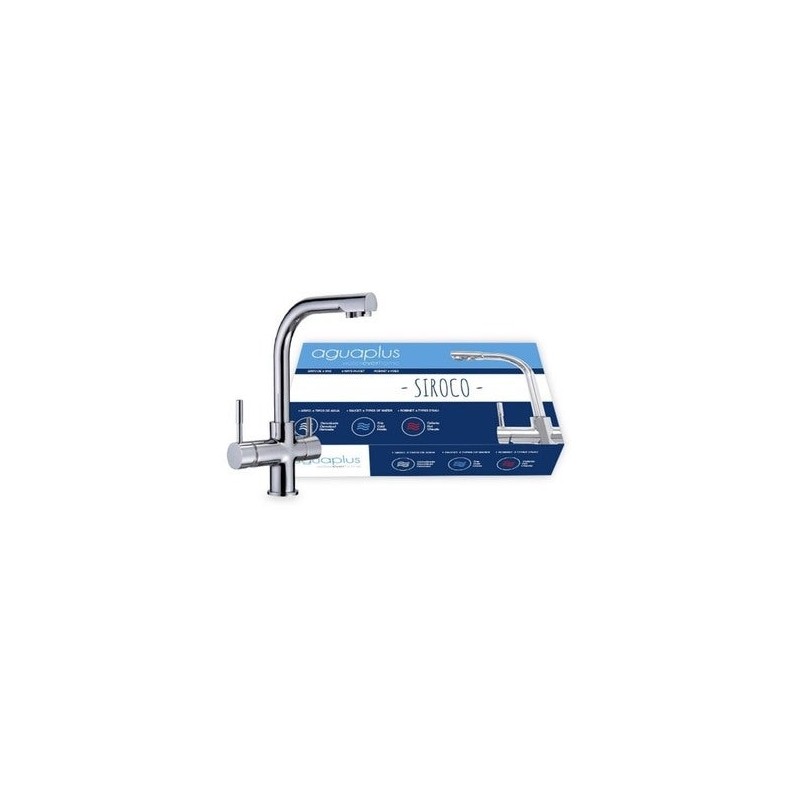 Torneira de 3 vias para equipamento de osmose reversa de água fria/quente, conexão de rosca fêmea de 3/8", pressão máxima de 6 b
