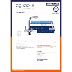 Grifo 3 vía para agua fría/caliente equipos de ósmosis inversa, conexión rosca hembra 3/8", presión máxima 6 bares