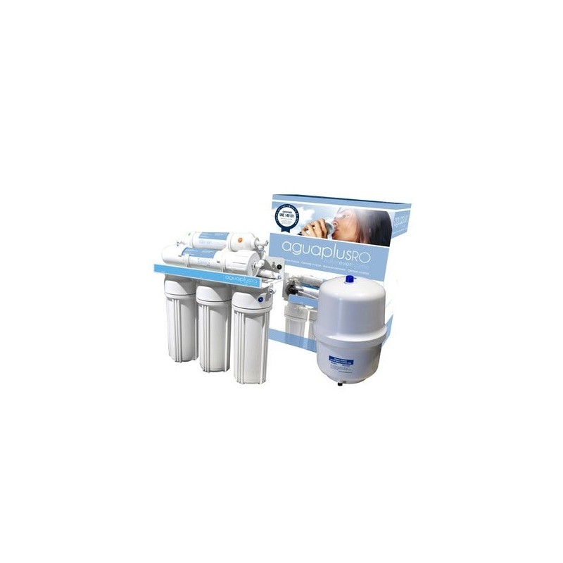 Osmose inverse à 5 étages sans pompe, raccord fileté mâle 1/4'', pression minimale de 2,5 bar Osmose inverse à 5 étages sans pompe, raccord fileté mâle 1/4'', pression minimale de 2,5 bar