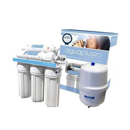 Sistema de osmose reversa de 5 estágios com bomba, conexão de rosca macho de 1/4", pressão mínima de 2,5 bar