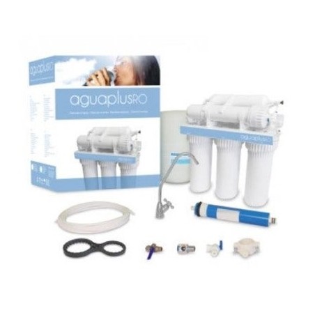 Equipo de osmosis inversa 5 etapas con bomba, conexión rosca macho 1/4", presión mínima de 2,5 bar