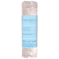 Polyphosphate salt ball cartridge for 10" water filters, prevents scale and corrosion in pipes.