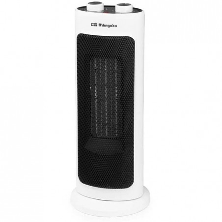Aquecedor de torre de cerâmica Orbegozo 2000W, função de ventilador, sistema antitombamento, aquecimento seguro e compacto