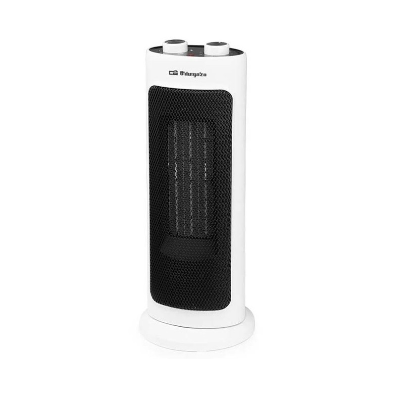 Aquecedor de torre de cerâmica Orbegozo, potência máxima de 2000 W, função de ventilador.