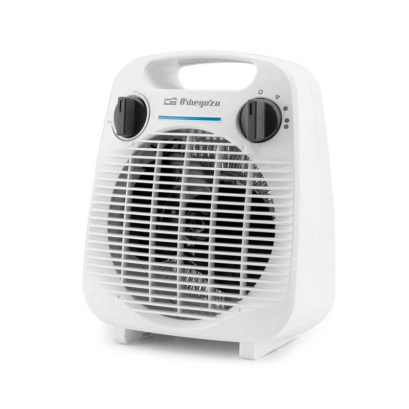 Chauffage soufflant compact 2000 W Orbegozo , chaleur instantanée, mode ventilateur, blanc