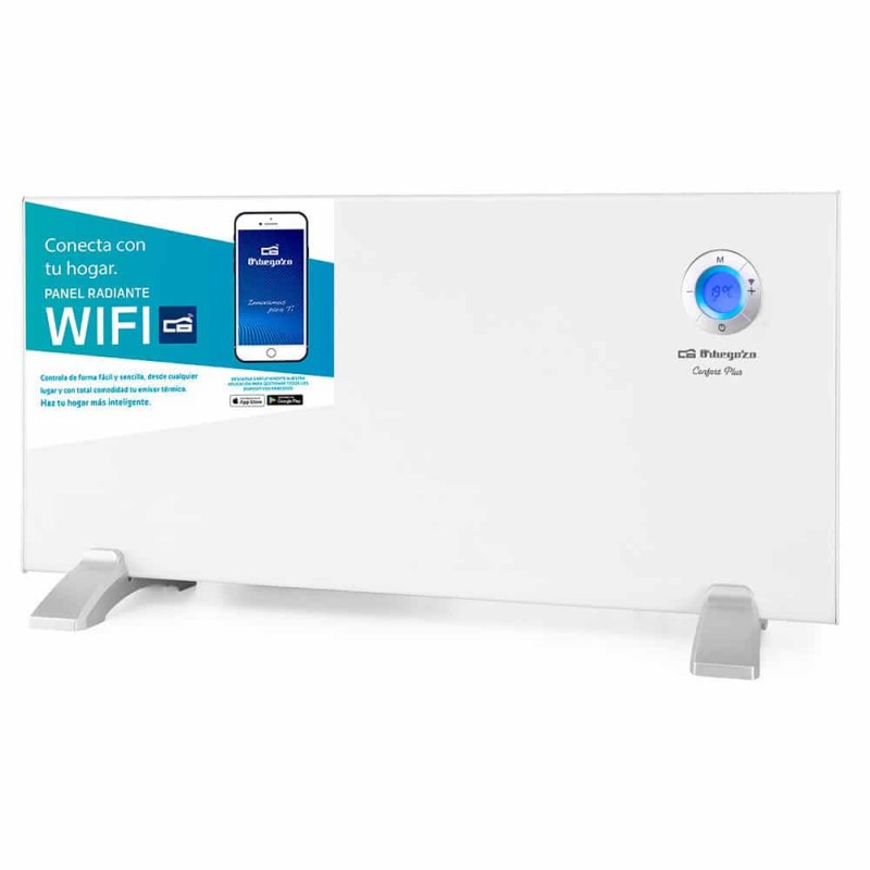 Panel radiante WIFI 1500W REW1500 Orbegozo. Conexión inalámbrica APP. Rango de temperatura: 7ºC - 35ºC. Mando a distancia.