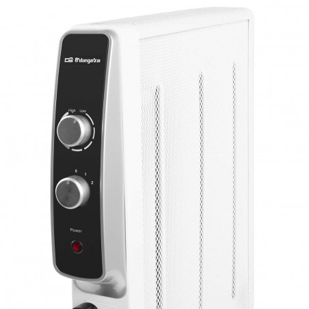 Orbegozo 1500W MICA heating element radiator. 2 heat settings: 500W-1500W. Rapid heat convection and diffusion.
