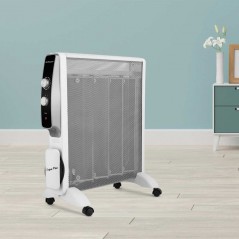 Radiateur électrique avec panneaux Mica 1500W Orbegozo RMN2075. Chauffant en 1 min avec thermostat ajustable. 2 Niveaux de puiss