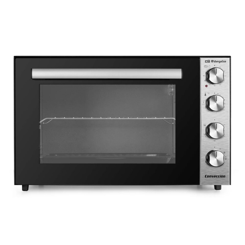 Horno de Convección y Rustidor 70 litros Orbegozo. Negro. Temperatura hasta 230ºC. Potencia: 2000 W.