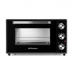Forno elétrico de mesa de 60 litros, convecção e grelha para assar, 2000 W, temporizador, 57 x 35 x 54,5 cm, preto
