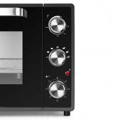 Forno elétrico de mesa de 38 litros, convecção de 2000 W, temporizador, seletor de temperatura, 56 x 32 x 44 cm, preto