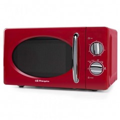Micro-ondas Orbegozo Vintage Red 700W, 20L, 6 níveis de potência, temporizador de 30 minutos