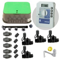 Kit d'arrosage automatique professionnel KRain 4 zones 24 V pour tuyaux de 32 mm