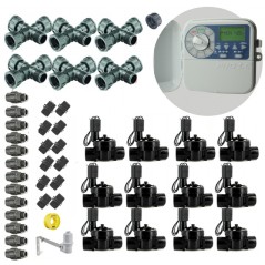 Kit di irrigazione automatica professionale KRain a 12 zone e 24 V per tubo da 32 mm
