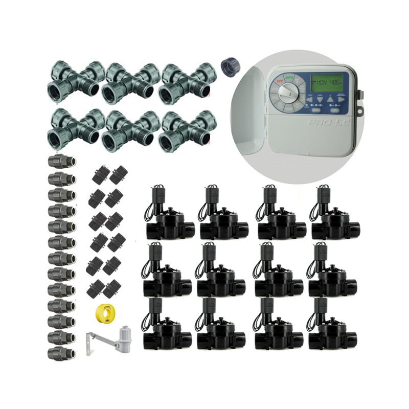 12-Zone 24V Automatic Irrigation Kit by KRain for 32mm Pipe | Includes Programmer, Solenoid Valves and Accessories 12-Zone 24V Automatic Irrigation Kit by KRain for 32mm Pipe | Includes Programmer, Solenoid Valves and Accessories