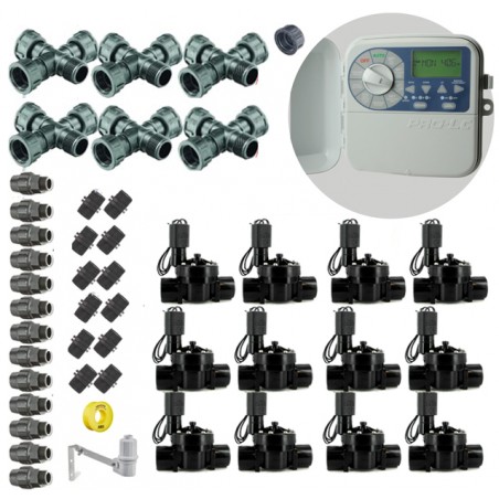 Kit d'irrigation automatique 12 zones 24 V de KRain pour tuyau de 32 mm | Comprend un programmateur, des électrovannes et des ac
