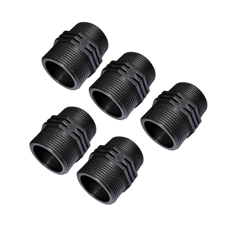 5 x Machon roscado plastico 3/4''x3/4'' , PN10, racores de compresion para roscar, doble rosca macho/macho