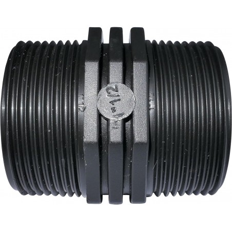 Pack 5 x Machón roscado plástico 2''x2'', PN10, racores de compresión para roscar, doble rosca macho/macho