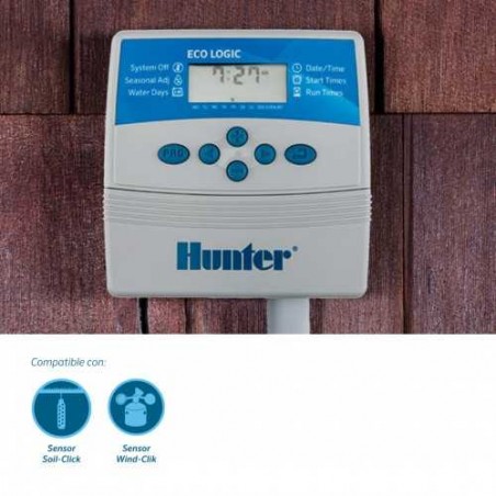 Controlador de irrigação interna Hunter ELC de 4 zonas, 230 VCA