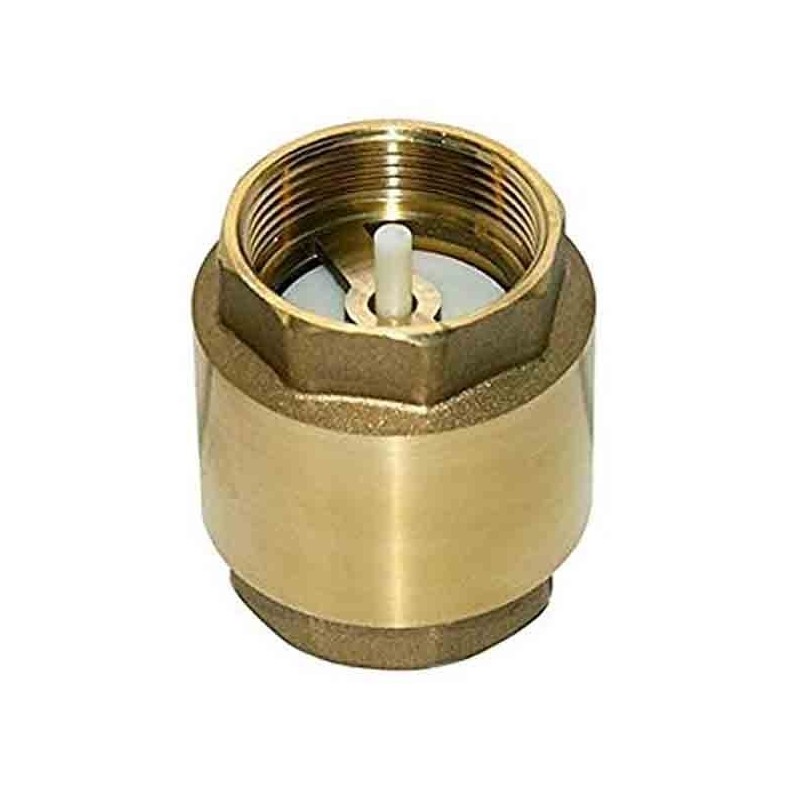 Válvula de retenção de latão de 3/4". Impede o refluxo de água para os canos de irrigação.