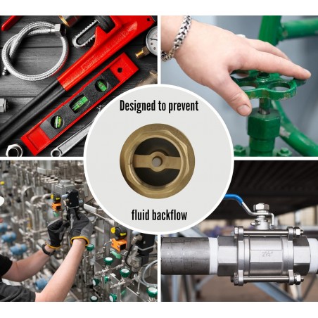 Clapet anti-retour en laiton de 1/2". Empêche le reflux de l'eau dans les tuyaux d'irrigation.