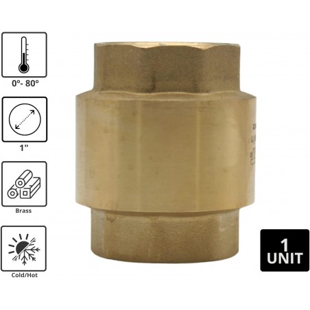 1/4" brass check valve. Prevents water flow back into irrigation pipes.