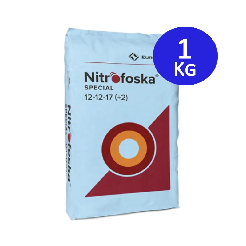 Engrais spécial Nitrofoska 1 kg, 12+12+17+2, recommandé après la taille et pour la croissance des arbres