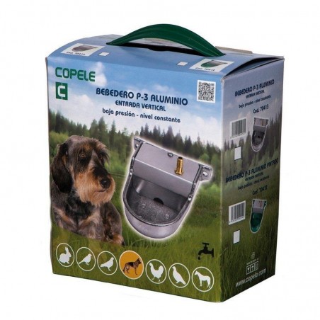 Automatische Tränke für kleine Hunde Aluminium 12x16x6 cm, senkrechter Auslauf