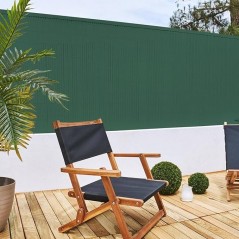 Cañizo ocultación PVC verde oscuro 1 x 3 metros, doble cara para jardines y terrazas