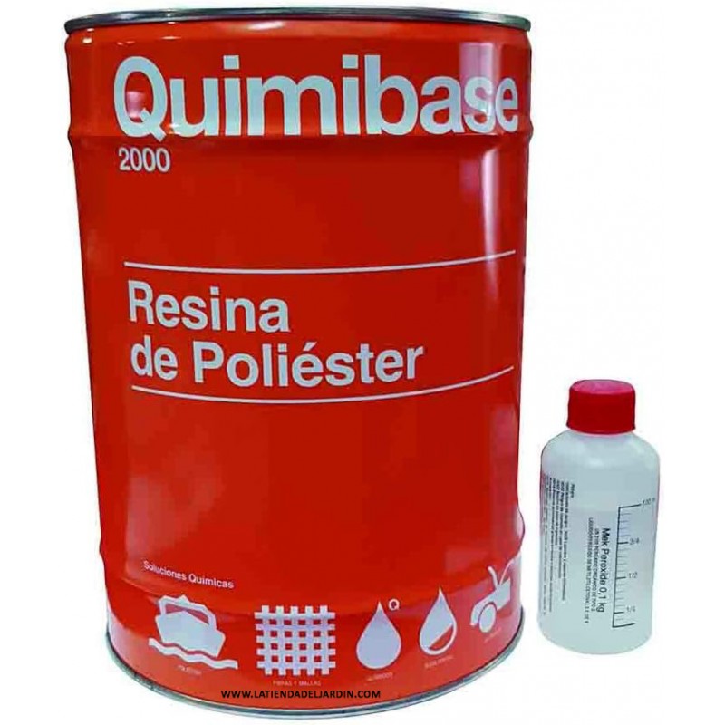 Resina de Poliester 5kg para reparaciones + catalizador de peróxido. Util para reparaciones de coches, piscinas, depósitos...