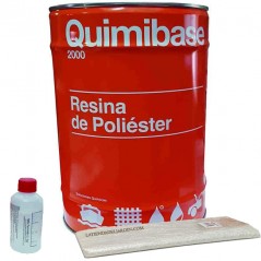 Kit Resina de Poliester 5kg para reparaciones + Manta fibra de vidrio 5m2 Mat-300 + catalizador