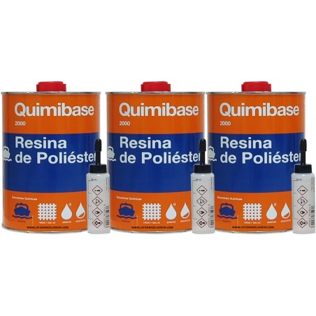 Resina de Poliester 3kg para reparaciones + catalizador de peróxido