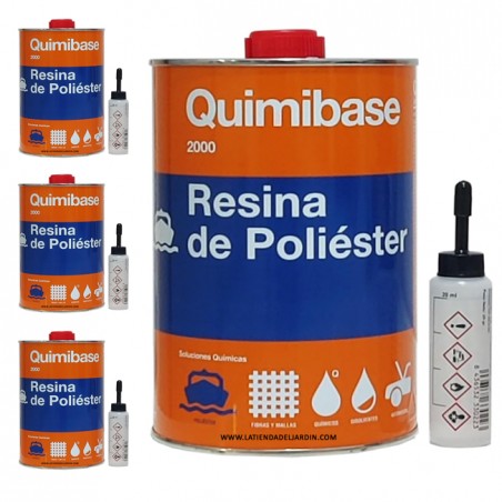 Résine polyester 4 kg pour réparations + catalyseur peroxyde