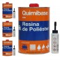 Resina de Poliester 4kg para reparaciones + catalizador de peróxido. Util para reparaciones de coches, piscinas, depósitos...