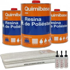 3kg Polyester Resin Kit for repairs + 3m2 Fiberglass Blanket