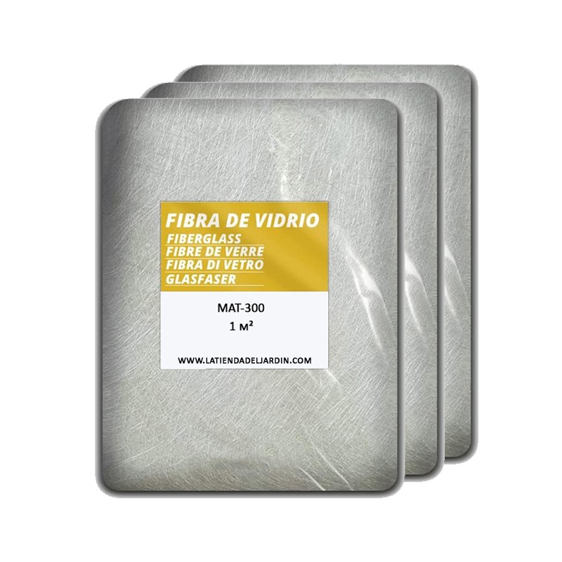 Fibre de verre MAT-300 3m2 (densité 300gr/m2). Maille en fibre de verre pour réparer tous types d'accessoires Fibre de verre MAT-300 3m2 (densité 300gr/m2). Maille en fibre de verre pour réparer tous types d'accessoires