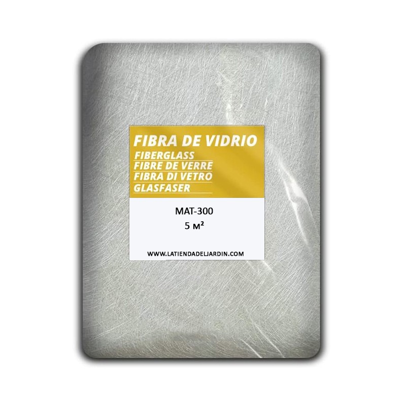 MAT-300 Fiberglas (Dichte 300 g/m2) 5 m2. Glasfasernetz zur Reparatur aller Arten von Zubehör	 MAT-300 Fiberglas (Dichte 300 g/m2) 5 m2. Glasfasernetz zur Reparatur aller Arten von Zubehör
