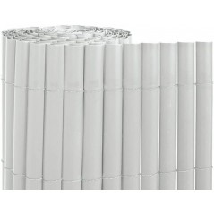 Canisse Synthétique PVC 1 x 5 m avec Cannes Entières blanche, Brise-Vue pour Jardins, Balcons et Clôtures