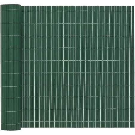 Cañizo ocultación PVC verde oscuro 2 x 5 metros, doble cara para jardines y terrazas