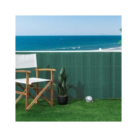 Cañizo PVC Verde | Cañizo Ocultación PVC Simple cara 2 x 5 metros | Valla Privacidad Pantalla PVC | Valla Decoración Exterior UV