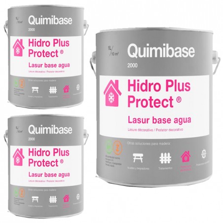 Pack of 3 x Water-based exterior wood protector, colorless matte, 750 ml