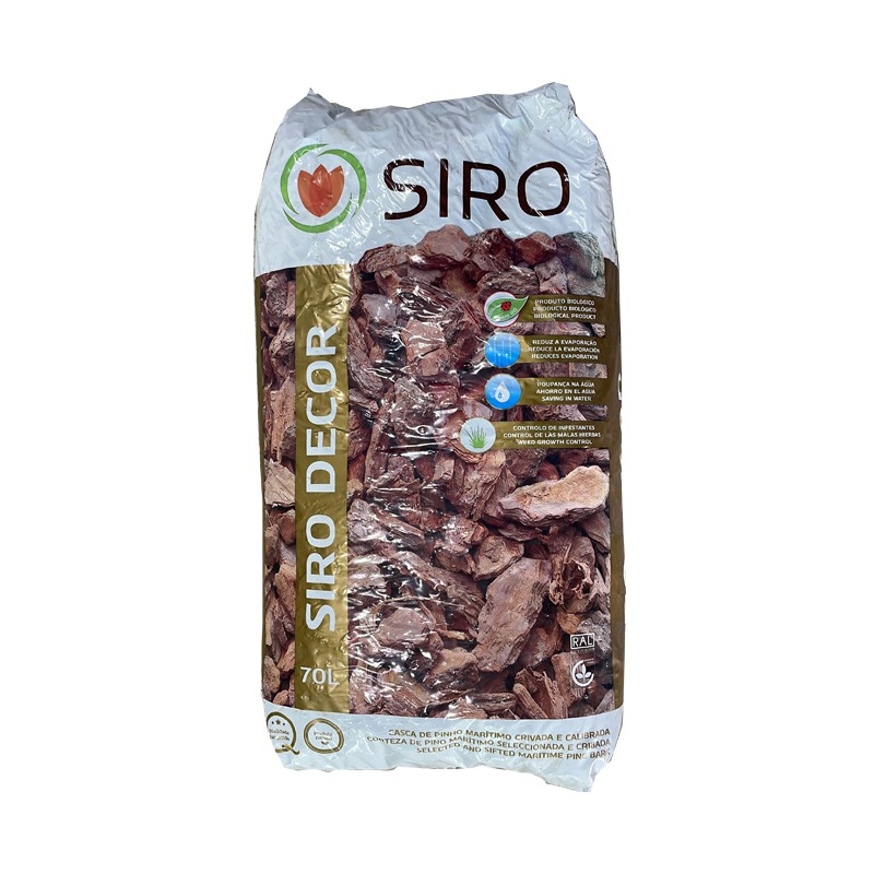 Substrato decorativo di corteccia di pino per piante e torba, 15 kg-70 l, 25-45 mm