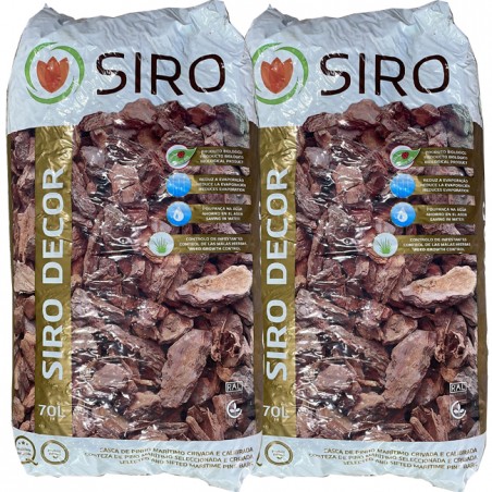 Lot de 2 Substrat Décoratif en Écorce de Pin 15 Kg-70 L, pour plantes, 25-45mm