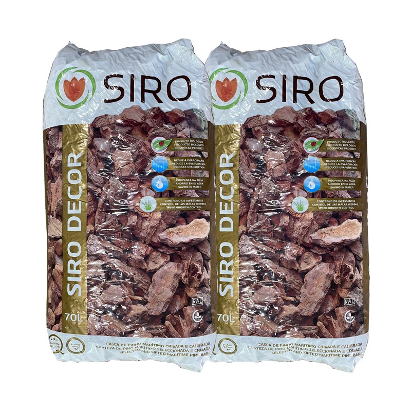 Packung 2 x Dekoratives Kiefernrindensubstrat 15 kg - 70 l